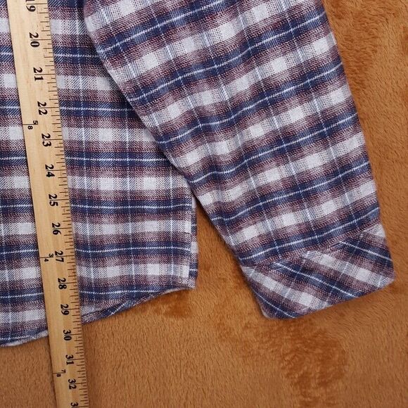 RAILS Mens Shirt XL Berry Grey Plaid Flannel Button Up Pocket FORREST $158 - Picture 8 of 9